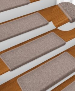 vidaXL Trapmatten 15 st 65x21x4 cm lichtbruin met rechthoekige rand