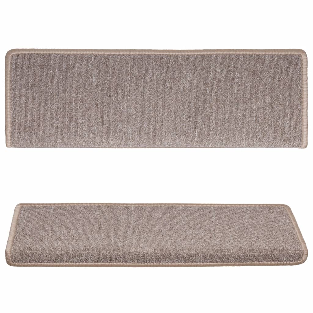 vidaXL Trapmatten 15 st 65x21x4 cm lichtbruin met rechthoekige rand - Image 4