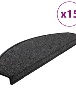 vidaXL Trapmatten 15 st 65x24x4 cm Antraciet Halfrond Groot