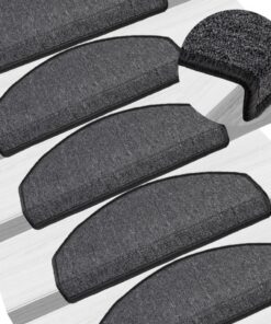 vidaXL Trapmatten 15 st 65x24x4 cm Antraciet Halfrond Groot