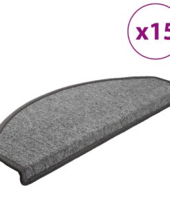 vidaXL Trapmatten 15 st 65x24x4 cm Donkergrijs Halfrond Groot