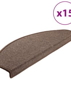 vidaXL Trapmatten 15 st 65x24x4 cm Koffiebruin Halfrond Groot