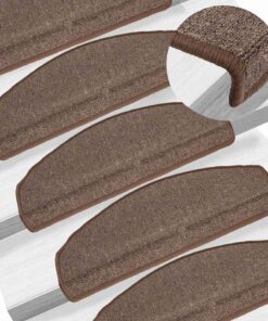 vidaXL Trapmatten 15 st 65x24x4 cm Koffiebruin Halfrond Groot
