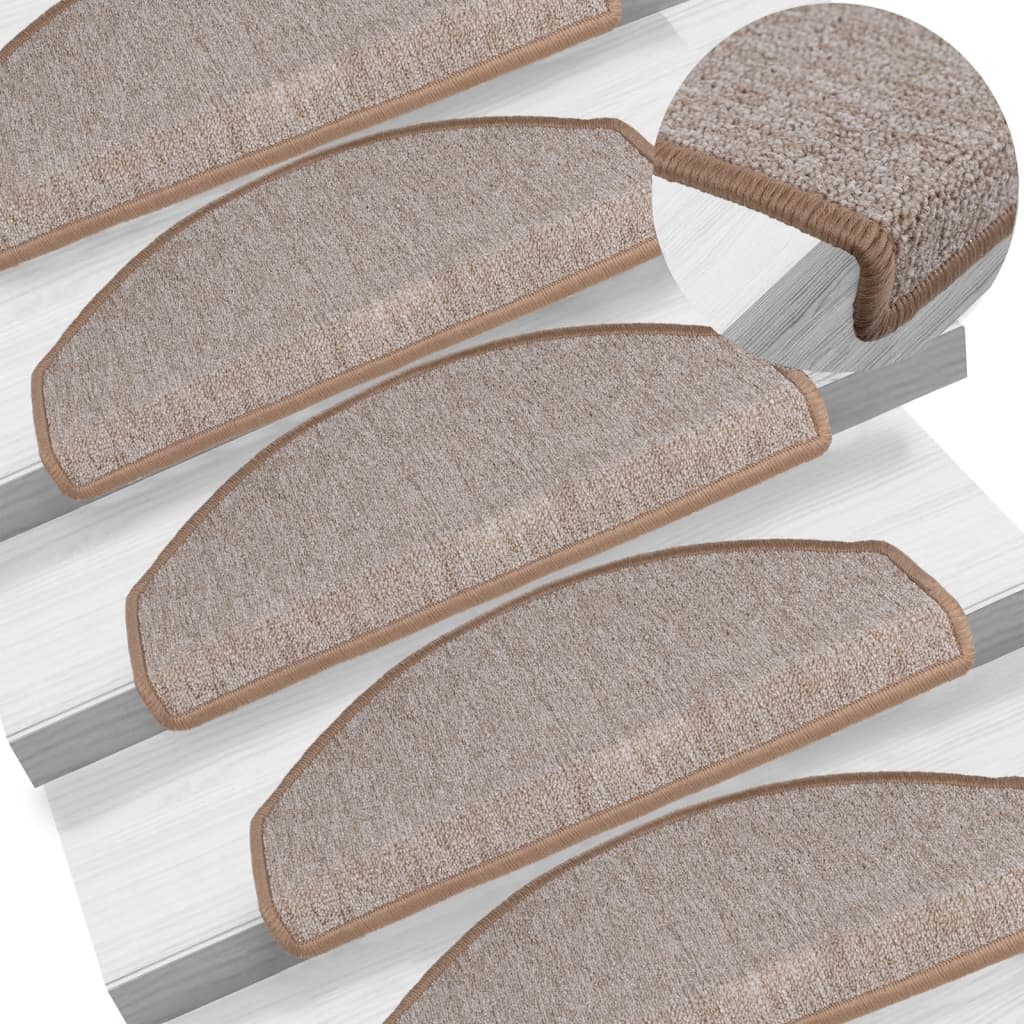 vidaXL Trapmatten 15 st 65x24x4 cm Lichtbruin Halfrond Groot