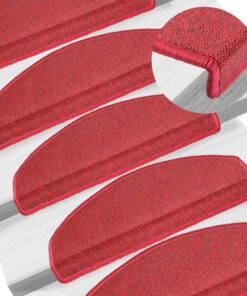vidaXL Trapmatten 15 st 65x24x4 cm Röd Halfrond Groot