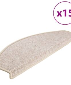 vidaXL Trapmatten 15 st 65x24x4 cm Taupe Halfrond Groot