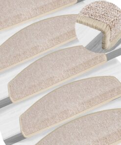 vidaXL Trapmatten 15 st 65x24x4 cm Taupe Halfrond Groot