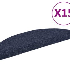 vidaXL Trapmatten Zelfklevend 15 stuks 56x17x3 cm Blauw Halfrond