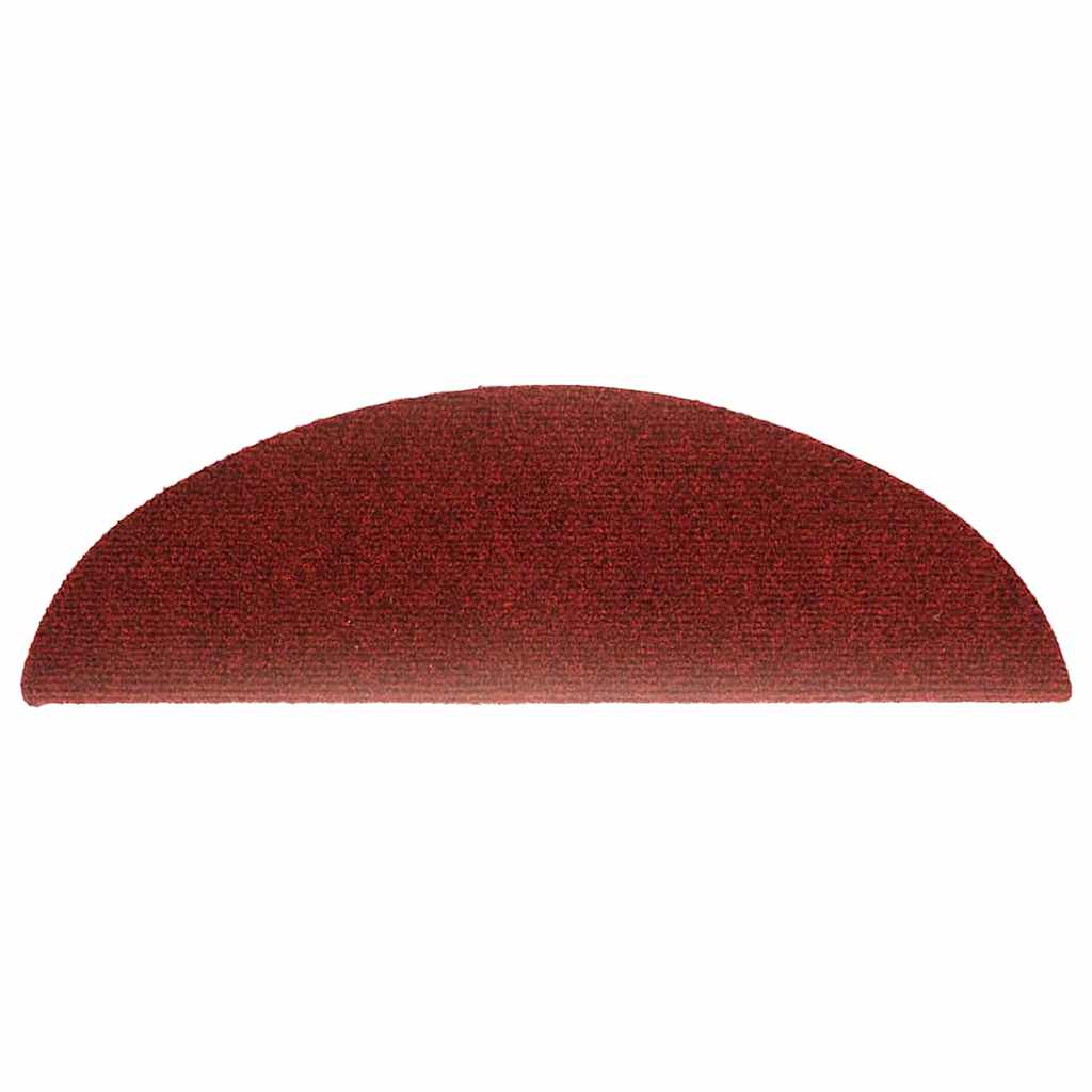 vidaXL Trapmatten Zelfklevend 15 stuks 56x17x3 cm Bordeaux Rood Halfrond - Image 4