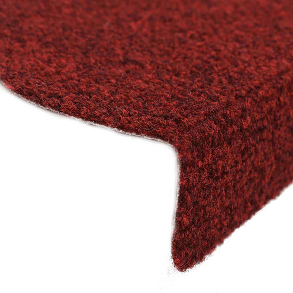 vidaXL Trapmatten Zelfklevend 15 stuks 56x17x3 cm Bordeaux Rood Halfrond - Image 6