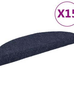 vidaXL Trapmatten Zelfklevend 15 stuks 65x21x4 cm Blauw Halfrond Groot