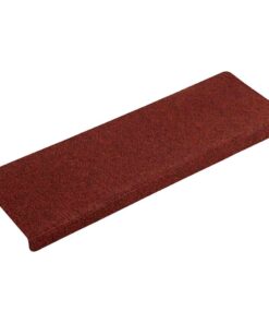 vidaXL Trapmatten Zelfklevend 15 stuks 65x21x4 cm Bordeaux Rood Rechthoekige Rand