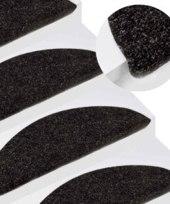 vidaXL Trapmatten zelfklevend 15 st 56x17x3 cm antracietkleurig