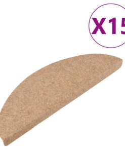 vidaXL Trapmatten zelfklevend 15 st 56x17x3 cm beige