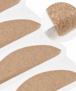 vidaXL Trapmatten zelfklevend 15 st 56x17x3 cm beige