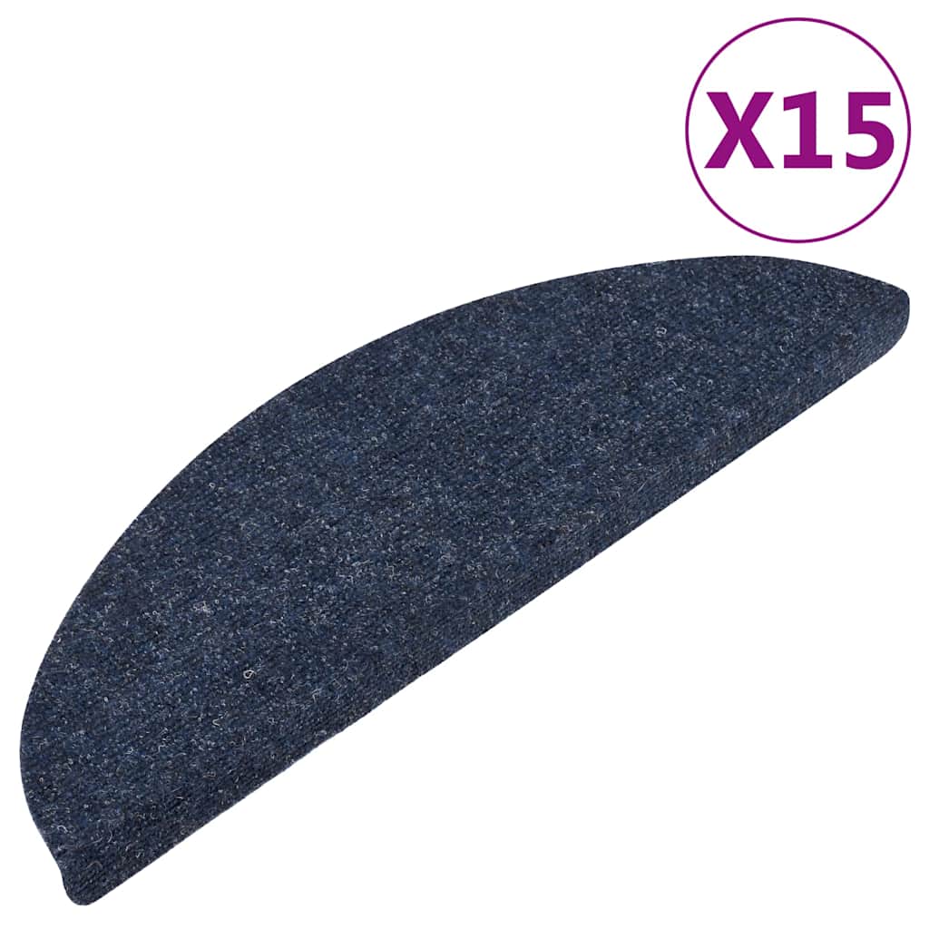 vidaXL Trapmatten zelfklevend 15 st 56x17x3 cm blauw