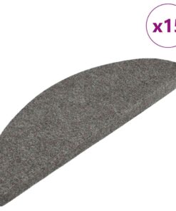 vidaXL Trapmatten zelfklevend 15 st 56x17x3 cm grijs