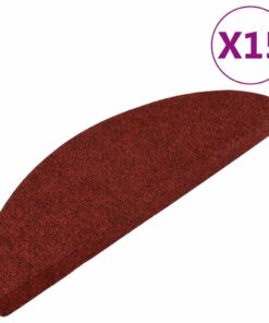 vidaXL Trapmatten zelfklevend 15 st 56x17x3 cm rood
