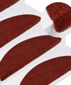 vidaXL Trapmatten zelfklevend 15 st 56x17x3 cm rood