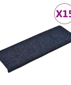 vidaXL Trapmatten zelfklevend 15 stuks 65x21x4 cm blauw rechthoekige rand