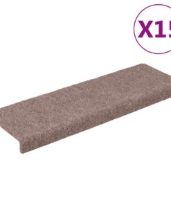 vidaXL Trapmatten zelfklevend 15 stuks 65x21x4 cm crème met rechthoekige rand