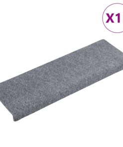 vidaXL Trapmatten zelfklevend 15 stuks 65x21x4 cm lichtgrijs met rechthoekige rand