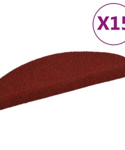 vidaXL Trapmatten zelfklevend 65x21x4 cm naaldvilt rood 15 st