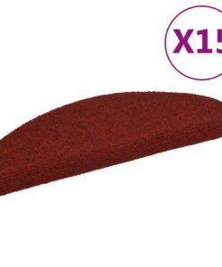 vidaXL Trapmatten zelfklevend 65x21x4 cm naaldvilt rood 15 st
