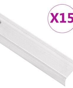 vidaXL Trapneuzen L-vormig 15 st 90 cm aluminium zilverkleurig