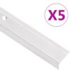 vidaXL Trapneuzen L-vormig 5 st 90 cm aluminium zilverkleurig