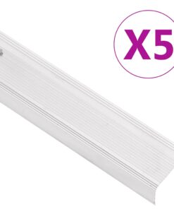 vidaXL Trapneuzen L-vormig 5 st 90 cm aluminium zilverkleurig