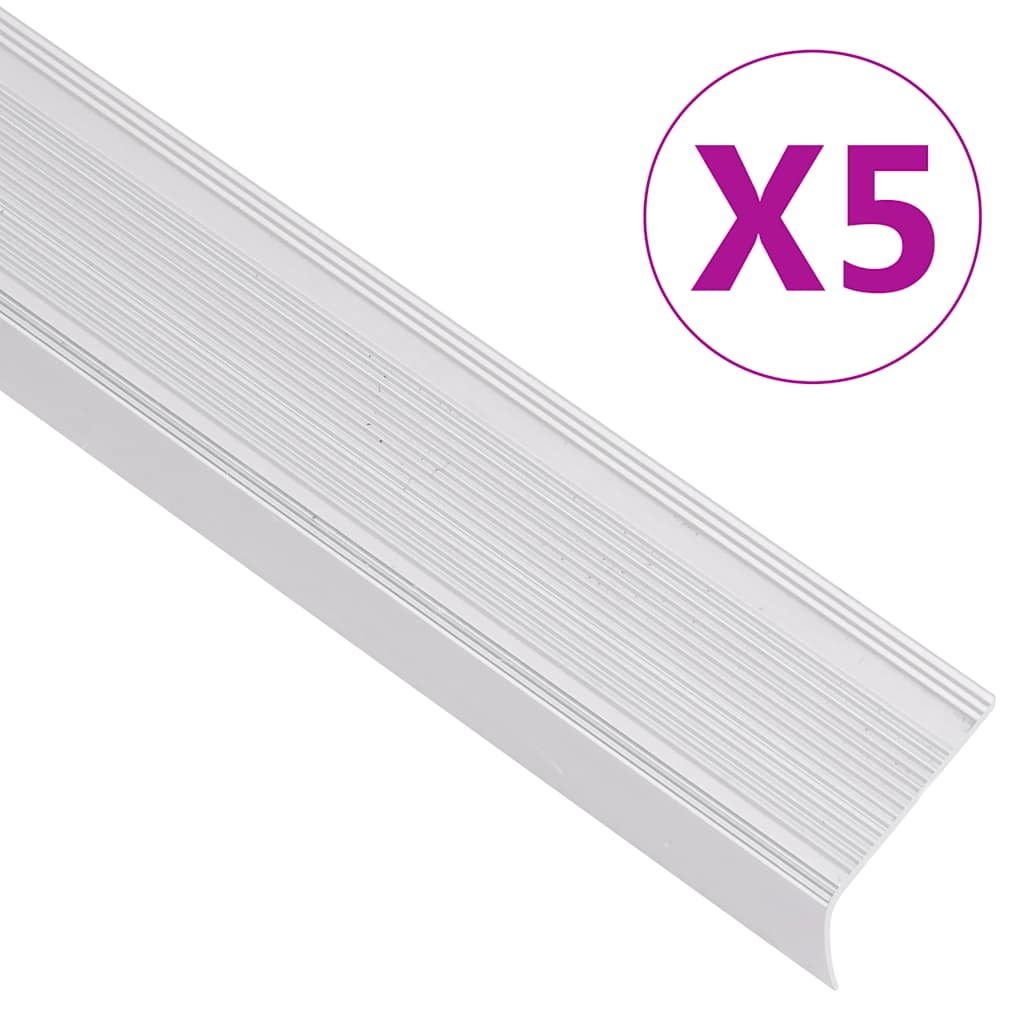 vidaXL Trapneuzen L-vormig 5 st 90 cm aluminium zilverkleurig