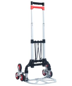 vidaXL Traptrolley inklapbaar 70 kg aluminium zilverkleurig
