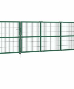 vidaXL Tuinhek met palen 350x120 cm staal groen