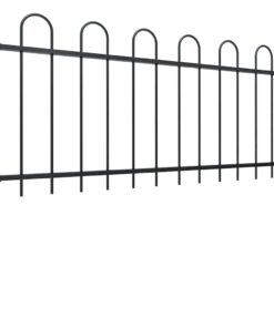 vidaXL Tuinhek met ringtop staal 181x100 cm zwart