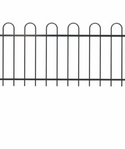 vidaXL Tuinhek met ringtop staal 181x100 cm zwart