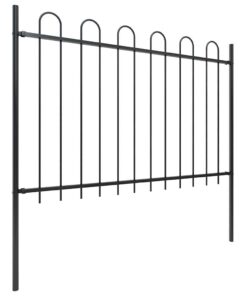 vidaXL Tuinhek met ringtop staal 181x120 cm zwart