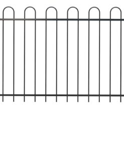 vidaXL Tuinhek met ringtop staal 181x120 cm zwart