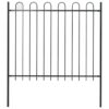 vidaXL Tuinhek met ringtop staal 181x150 cm zwart