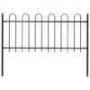 vidaXL Tuinhek met ringtop staal 181x80 cm zwart