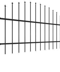 vidaXL Tuinhek met speerpunt staal 181x100 cm zwart