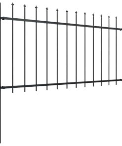vidaXL Tuinhek met speerpunt staal 181x100 cm zwart