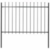 vidaXL Tuinhek met speerpunt staal 181x120 cm zwart