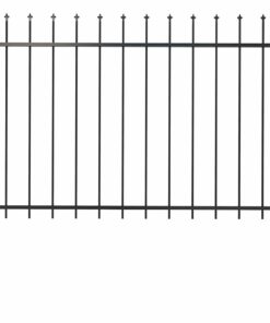 vidaXL Tuinhek met speerpunt staal 181x120 cm zwart