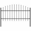vidaXL Tuinhek met speerpunt staal 181x125 cm zwart
