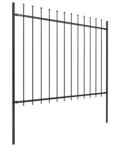 vidaXL Tuinhek met speerpunt staal 181x150 cm zwart