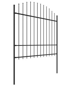 vidaXL Tuinhek met speerpunt staal 181x175 cm zwart