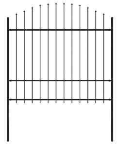 vidaXL Tuinhek met speerpunt staal 181x175 cm zwart