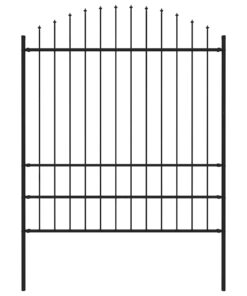 vidaXL Tuinhek met speerpunt staal 181x200 cm zwart
