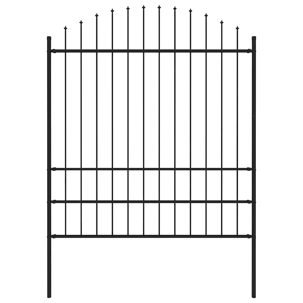 vidaXL Tuinhek met speerpunt staal 181x200 cm zwart